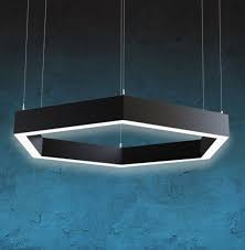 Select one of the light fixtures and place it within the grid provided by the ceiling tiles material. Alcon Lighting 12132 Hexagon Suspended Pendant Direct Light Fixture Alconlighting Com