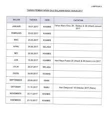 0 ratings0% found this document useful (0 votes). Jadual Pembayaran Gaji Kakitangan Kerajaan 2017 Pengedar Shaklee Kuala Lipis