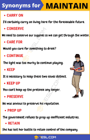 Another Word For Maintain 100 Synonyms For Maintain With Useful Examples 7esl English Phrases English Words English Writing