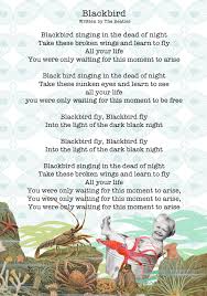 Black Bird In The Dead Of Night Lyrics Blackbird Lyrics Beatles Bird Song Lyrics Blackbird Lyrics Black Bird