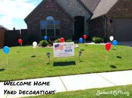 Welcome Home Yard Decorations Thoughtful Gifts Sunburst Gifts Welcome Home Signs Welcome Home Banners Welcome Home Decorations