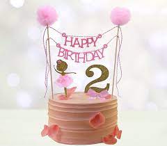 Wish a happy birthday in a new way. Buy Second Birthday Cake Toppers Happy Birthday Cake Bunting Topper Ballerina Cake Topper 2 Cake Topper Set Of 3 Single Sided Gold Glitter Highest Quality Handmade And Sold By Soccerene Online At