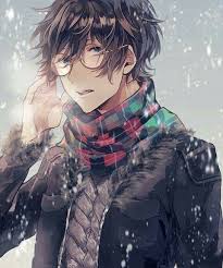 Winter Guy Cold Scarf Glasses Snow Anime Cute Anime Guys Cool Anime Guys