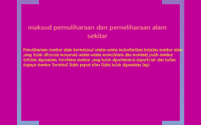 Pemeliharaan & pemuliharaan kualiti alam sekitar. Recycle By Yayah Nur Nadiah