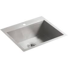 Covered under kohler's limited lifetime warranty; Kohler K 3822 1 Na Stainless Steel Vault 25 Single Basin Top Mount Under Mount 18 Gauge Stainless Steel Kitchen Sink With Silentshield Faucetdirect Com