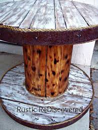 Cable Spool And Old Barrel Table Cable Spool Tables Spool Tables Cable Spool Furniture