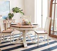 A round white marble pedestal table is the perfect addition to a little breakfast nook. Round Dining Tables Kitchen Tables Pottery Barn