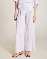 Pantalon tiro alto con lino caruso Bertha