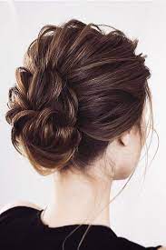 Wedding Updos For Short Hair Small Textured Bun Lena Bogucharskaya Via Instagram Shorthairupdo Messy Short Hair Short Hair Updo Thin Hair Updo