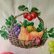Cross stitch pattern bountiful harvest cornucopia basket. Fo Finished One Of My Fruit Baskets Took Only 2 Weeks Second One Will Be Coming Shortly Crossstitch