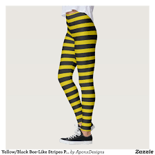 Black And Yellow Leggings Yellow Black Bee Like Stripes Pattern Leggings Zazzle Com Striped Leggings Black Stripes Yellow Stripes