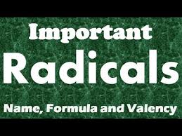 Radical Radicals With Valency Basic Chemistry Radical Learn 21 Radicals With Uniquetricks