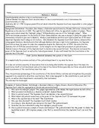 What is the rule of law? Marbury V Madison Judicial Review Reading Worksheet With Answer Key