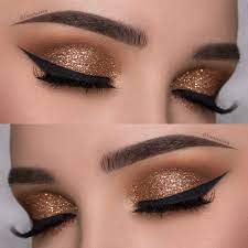 Easy Copper Glitter Smokey Eye Makeup Tutorial Denitslava Makeup New Year S Makeup Gold Eye Makeup Smokey Eye Makeup