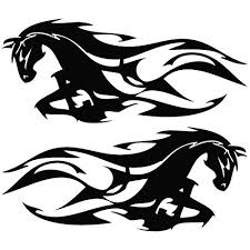 Horse Flame Mirror Animal Decal Vinyl Car Wall Laptop Cellphone Sticker 4 23 High Quality Vinyl Decal Sticker For Wall Ca Horse Tattoo Design Tribal Horses