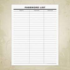 Free Password List Printable Form Password Printable Password Keeper Printable Password Keeper