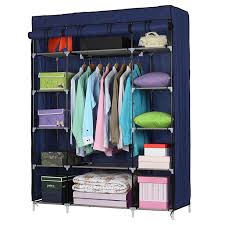 Maybe you would like to learn more about one of these? Ktaxon 53 Portable Closet Storage Organizer Wardrobe Clothes Rack With Shelves Blue Walmart Com Walmart Com