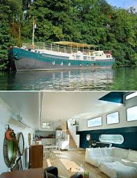 10 Habitats Insolites Peniche Transformee Sur La Seine Ile De France Vie De Peniche Peniche Amenagee Maison Flottante