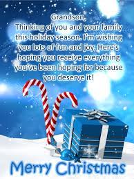 Candy Cane Wishes Merry Christmas Card For Grandson Birthday Greeting Cards By Davia Birthday Greeting Cards Merry Christmas Christmas Verses