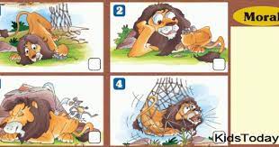story time lion and the mouse fables for kids sequencing pictures