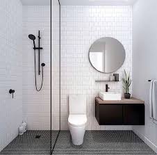 Surplus black visually moves the wall and turn the bath in a dark dungeon. Small Modern Black And White Bathroom Decor Trendecors