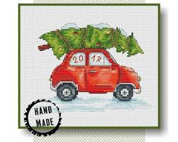 Stitch details for car cross stitch. Christmas Car Cross Stitch Pattern Crossstitchclub