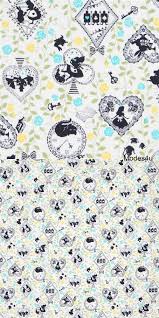 Black Alice In Wonderland Fabric 