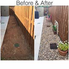 Narrow Side Of House Where Grass Won T Grow Backyard House Dog Run Side Yard Gravel Patio