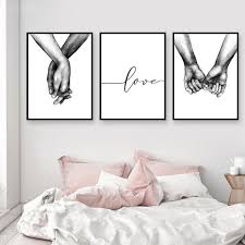 Nordic Poster Black And White Holding Hands Picture Canvas Prints Lover Quote Painting Wall Art For Living Room Minimalist Decor In 2020 Wall Decor Living Room Living Room Pictures Room Wall Decor