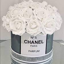 Just Stunning Grey Chanel Inspired Hatbox With Grey And White Roses 30 Plus P P Dm To Order Han Pretty Box Free Amazon Products Hat Boxes