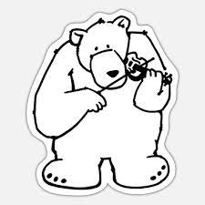 Der Bär spielt traurige Liebeslieder auf der Geige' Sticker | Spreadshirt