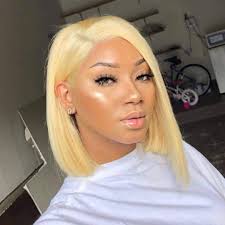 Black brunette, platinum hair color highlights and lowlights trend is most popular hair color trend in african american and black female. Amazon Com Dorabeauty Short Bob Wigs 613 Platinum Blonde Human Hair Lace Front Wigs For Black Women 130 Density Lace Front Wigs Pre Plucked Hairline Straight 12 Inch Beauty