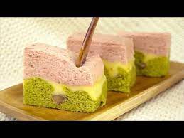 无需烤箱的草莓抹茶浮岛蛋糕steamed matcha cake steamed cake cake matcha cake