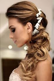 Side Ponytail Wedding Hairstyles Wih White Floral Hairpiece Hair Styles Hairdo Wedding Side Ponytail Wedding