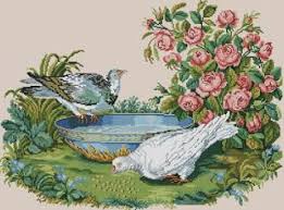 Sunshine Home Decor Iki Guvercin Antika Kanavice Sema Two Doves Cross Stitch Pattern Berlin Work Kanavice Kanaviceler Tablolar