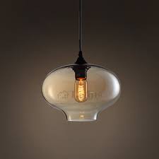 Round Shape Hand Blown Glass Pendant Lights Industrial