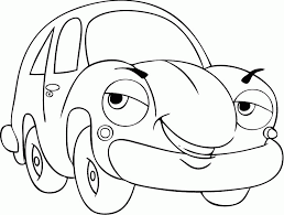 Car in the city coloring page. Cartoon Car Coloring Pages Coloring And Drawing