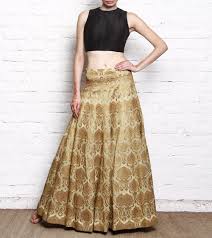 Black And Gold Lehenga Skirt Arun N Varun Golden Banarasi Brocade Lehenga With Black Silk Crop Top Click On This Photo To Shop This Gorgeous Out Indian Attire Indian Outfits Indian Women