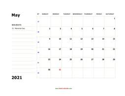 Download free printable 2021 calendar template large boxes and customize template as you like. Free Download Printable May 2021 Calendar Large Box Grid Space For Notes