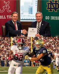 BREAKING: Alabama Crimson Tide and the Notre Dame Fighting Irish have agreed  to a historic home-and-home series, a matchup that will pit two of the  sport's most tradition-rich programs against each other