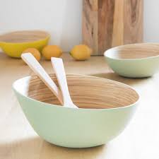 Pastel Kitchen Accessories Mint Mint Green Bevelled Bamboo Salad Bowl Maisons Du Mon Mint Green Kitchen Green Kitchen Accessories Kitchen Accessories Decor
