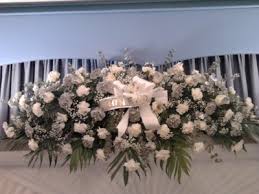 This arrangement is about 130cm long. Silver And White Full Casket Spray Funeral Flowers In Wilmington De Bernette S Designs