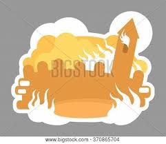 Burning Medieval City Vector Photo Free Trial Bigstock