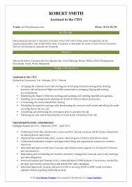 Executive Assistant To The Ceo Resume Samples Qwikresume