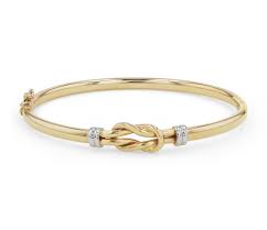Love Knot Bangle In 14k Italian White And Yellow Gold Blue Nile In 2020 White Gold Bracelet Bangles Knot Bangle