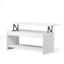 happy table basse relevable style contemporain blanc mat l 100 x l 50 cm table basse relevable table basse table basse transformable