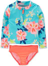 Carter S Carter Toddler Girls 2 Pc Floral Print Rash Guard Swimsuit Baby Girl Swimwear Carters Baby Girl Carters Baby