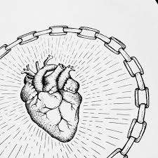 Anatomical heart organ etching drawing. Mildlyintoxicatedart In Chains Wanted To Try An Anatomical Heart