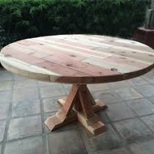 Free Furniture Plans To Build A Round Provence Beam Table The Design Confidential Round Outdoor Table Outdoor Dining Table Free Furniture Plans