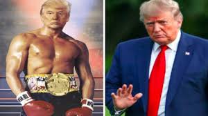 Donald trump with a very large mouth. Donald Trump Tweets Doctored Pic Of Himself As Rocky Internet In Splits Check Out Funny Reactions Businesstoday